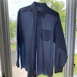 Brooks brothers button down dress shirt. Blue and white check.